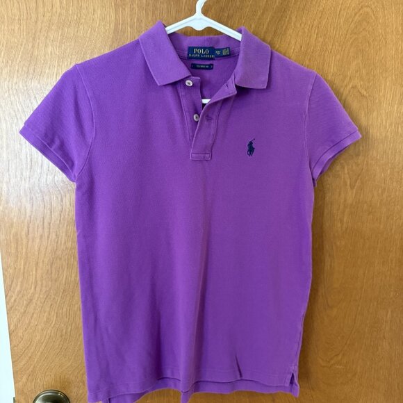 Women’s Ralph Lauren Polo Purple Size X-Small Short Sleeve Shirt 100% Cotton EUC - Picture 4 of 7
